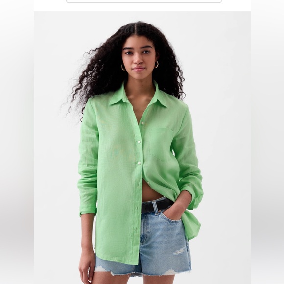 Gap 100% Linen Boyfriend Shirt - Picture 4 of 4
